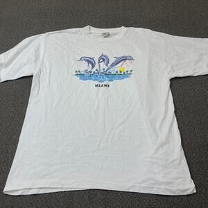 Vintage Cottonnet Shirt Mens Size XL Dolphins Miami Beach
